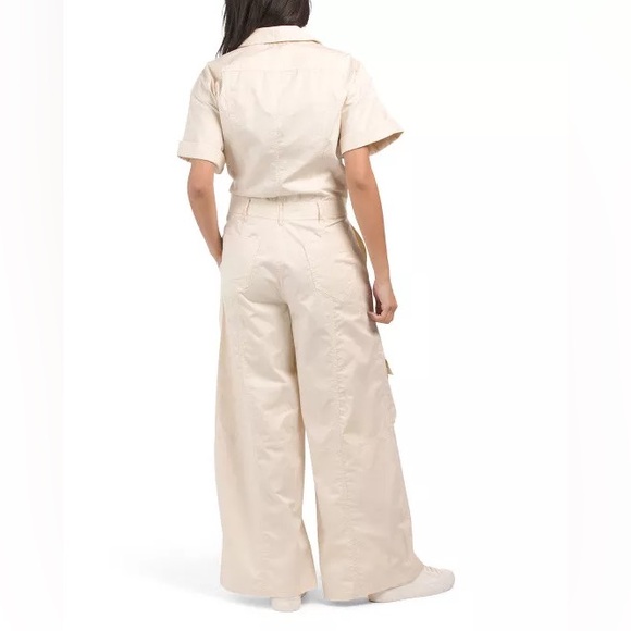 ZARA Cotton Zip Up Cargo Jumpsuit - Wide Leg Relaxed Fit Jumpsuit - Size XS NWT! - Picture 3 of 3